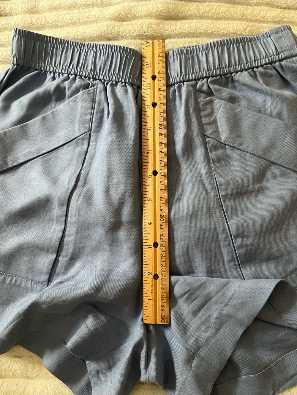 Vuori Blue Linen Blend Shorts - Picture 13 of 13